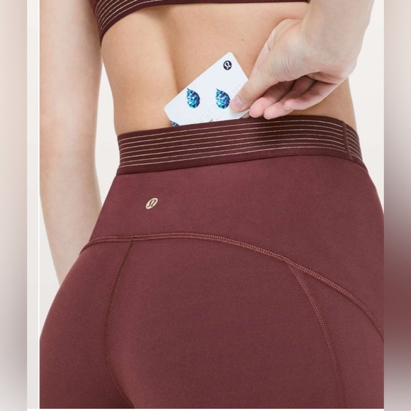 Lululemon principal dancer gold lined leggings size 6 - Picture 3 of 6